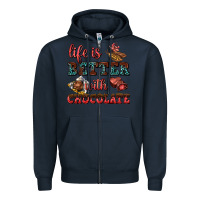 Navy life is better with chocolate Zipper Hoodie - AdoDesignShop