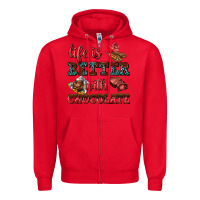 Red life is better with chocolate Zipper Hoodie - AdoDesignShop