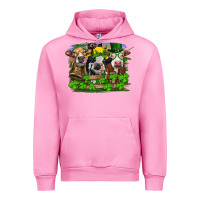 Fuchsia Pink St patrick's day heifers Urban Hoodie - RanaPortraitStore