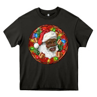Asphalt Black Santa Christmas Heavy Core Tee - RanaPortraitStore