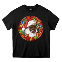 Black Black Santa Christmas Heavy Core Tee - RanaPortraitStore