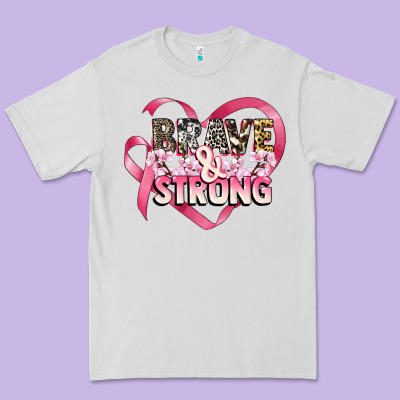 Brave And Strong Cancer Awareness Premium Tee Designed By Cowgirlartshop
