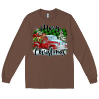 Chestnut Merry Christmas Truck With Gifts Long Sleeve Tee - FaDigitalArtStudio