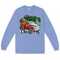 Colony Blue Merry Christmas Truck With Gifts Long Sleeve Tee - FaDigitalArtStudio