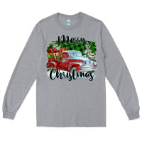 Heather Grey Merry Christmas Truck With Gifts Long Sleeve Tee - FaDigitalArtStudio
