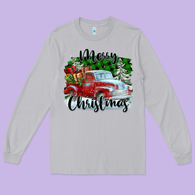 Merry Christmas Truck With Gifts Long Sleeve Tee Designed By Fadigitalartstudio