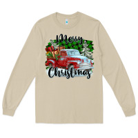 Mushroom Merry Christmas Truck With Gifts Long Sleeve Tee - FaDigitalArtStudio
