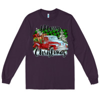 Plum Merry Christmas Truck With Gifts Long Sleeve Tee - FaDigitalArtStudio