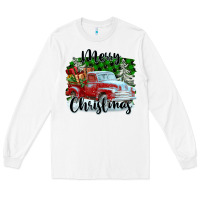 White Merry Christmas Truck With Gifts Long Sleeve Tee - FaDigitalArtStudio