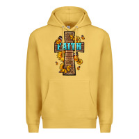 Antique Gold Western Faith Cross Butterfly Premium Hoodie - LillyAllenDesigns