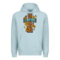 Blue Mist Western Faith Cross Butterfly Premium Hoodie - LillyAllenDesigns