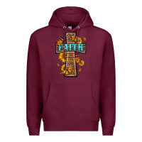 Burgundy Western Faith Cross Butterfly Premium Hoodie - LillyAllenDesigns