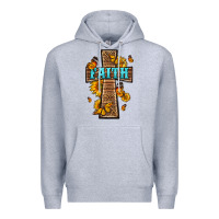 Heather Grey Western Faith Cross Butterfly Premium Hoodie - LillyAllenDesigns