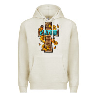 Oatmeal Heather Western Faith Cross Butterfly Premium Hoodie - LillyAllenDesigns