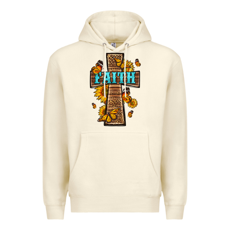 Western Faith Cross Butterfly Premium Hoodie by LillyAllenDesigns | Teevron