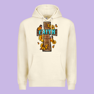 Western Faith Cross Butterfly Premium Hoodie Designed By Lillyallendesigns