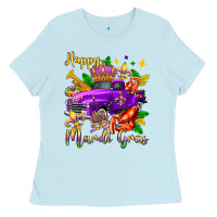 Baby Blue happy mardi gras truck olivia Ladies Tee - OliviaCreatesArt