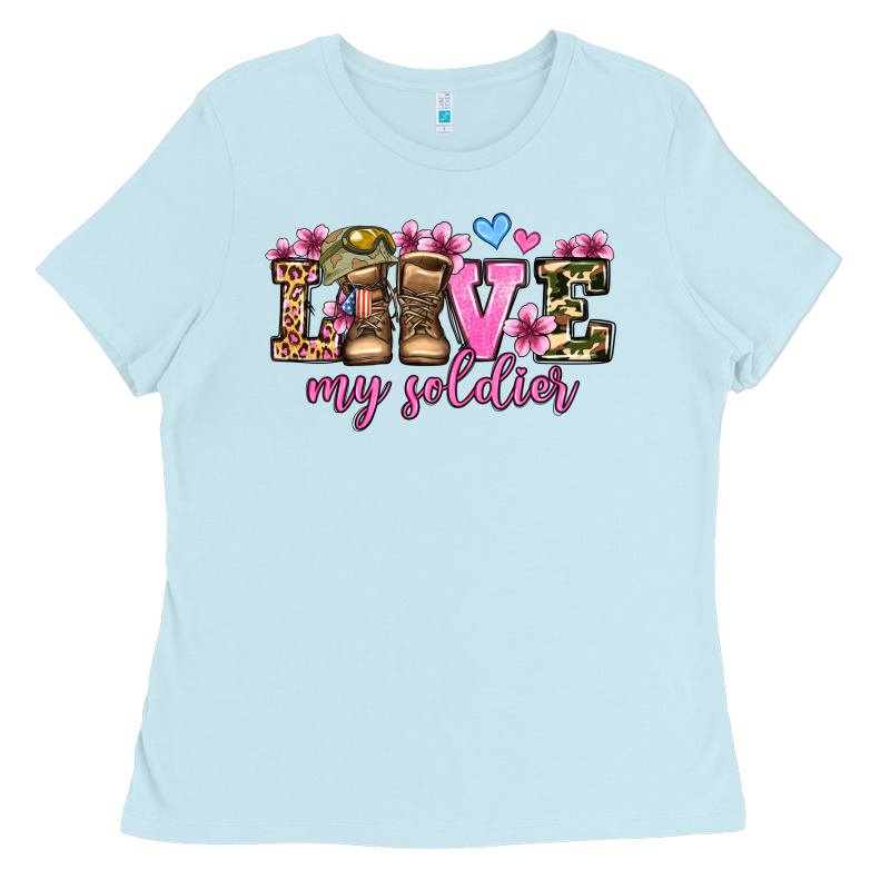 Love My Soldier Olivia Ladies Tee by OliviaCreatesArt | Teevron