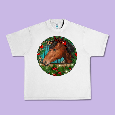 Western Horse Christmas Urban Heavy Tee Designed By Ranaportraitstore
