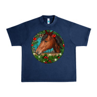 Navy Western Horse Christmas Urban Heavy Tee - RanaPortraitStore
