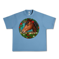 Pebble Blue Western Horse Christmas Urban Heavy Tee - RanaPortraitStore