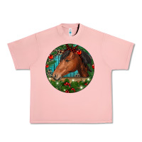 Salmon Western Horse Christmas Urban Heavy Tee - RanaPortraitStore