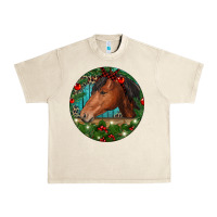 Sandshell Western Horse Christmas Urban Heavy Tee - RanaPortraitStore