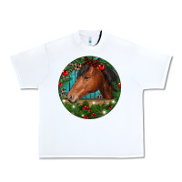 White Western Horse Christmas Urban Heavy Tee - RanaPortraitStore