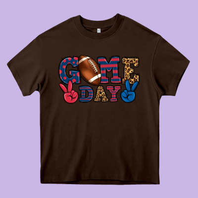 Game Day Red And Blue Heavy Core Tee Designed By Howdyjamesfarm