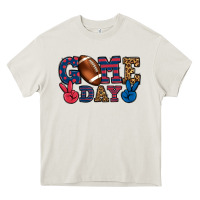 Cream Game day red and blue Heavy Core Tee - HowdyJamesFarm