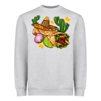Heather Grey burrito  with sombrero and union with cactus Heavyweight Sweatshirt - AdoDesignShop