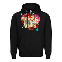 Black playing cards roses and pearls Zipper Hoodie - AdoDesignShop