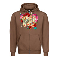 Chestnut playing cards roses and pearls Zipper Hoodie - AdoDesignShop