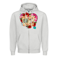 Dove Grey playing cards roses and pearls Zipper Hoodie - AdoDesignShop
