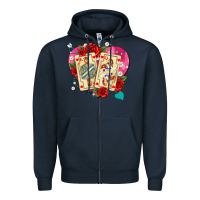 Playing Cards Roses And Pearls Zipper Hoodie | Teevron