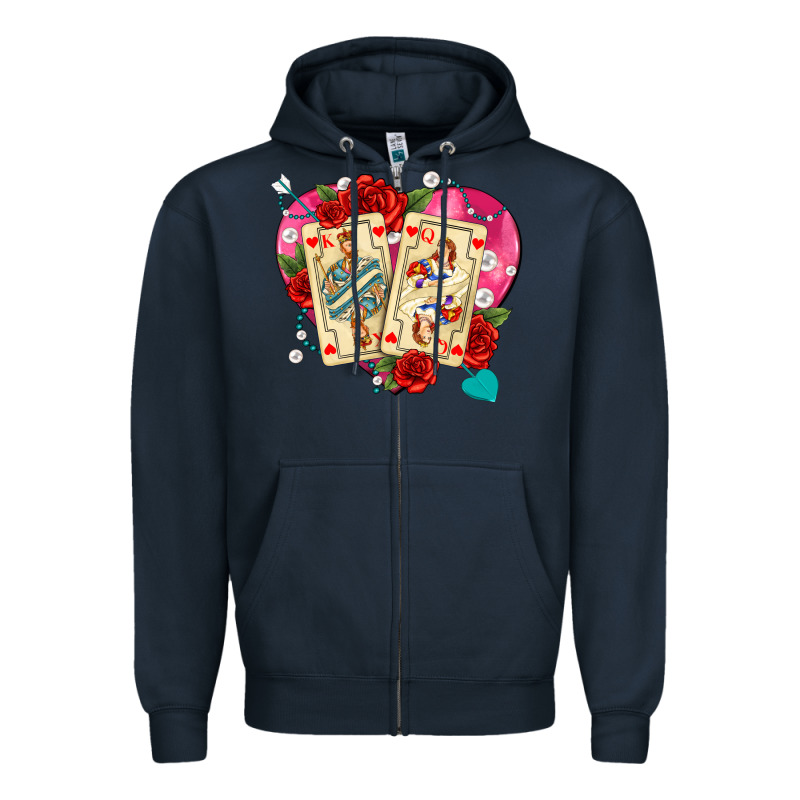 Playing Cards Roses And Pearls Zipper Hoodie by AdoDesignShop | Teevron