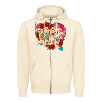 Sandshell playing cards roses and pearls Zipper Hoodie - AdoDesignShop