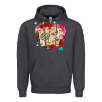 Smoke playing cards roses and pearls Zipper Hoodie - AdoDesignShop