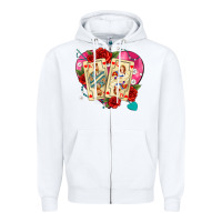 White playing cards roses and pearls Zipper Hoodie - AdoDesignShop