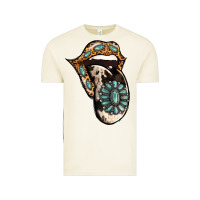 Vintage Arctic Turquoise Gemstone Leopard Cowhide Tongue Vintage Tee - Jasminsmagicworld