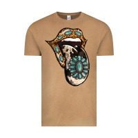 Vintage Camel Turquoise Gemstone Leopard Cowhide Tongue Vintage Tee - Jasminsmagicworld