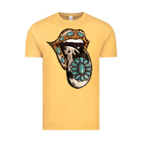 Vintage Mustard Turquoise Gemstone Leopard Cowhide Tongue Vintage Tee - Jasminsmagicworld