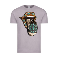Turquoise Gemstone Leopard Cowhide Tongue Vintage Tee | Teevron