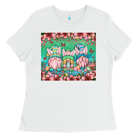 White Easter gnomes Ladies Tee - OliviaCreatesArt