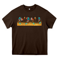 Chocolate Brown native American feathers Heavy Core Tee - TumblerDesignByShophia