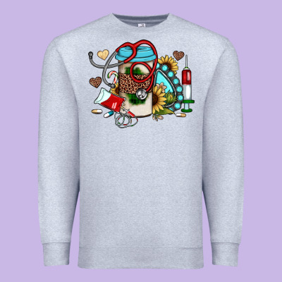 Christmas Sunflower Gemstone Nurse Premium Sweatshirt Designed By Jahusdesignshop