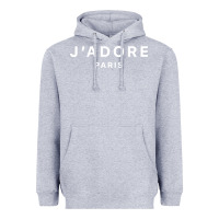 Heather Grey j adore paris Heavyweight Hoodie - baoMotion