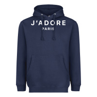 Navy j adore paris Heavyweight Hoodie - baoMotion