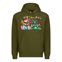 Army Green howdy peeps Premium Hoodie - RacoonDesign