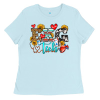 Baby Blue ekg tech Ladies Tee - OliviaCreatesArt